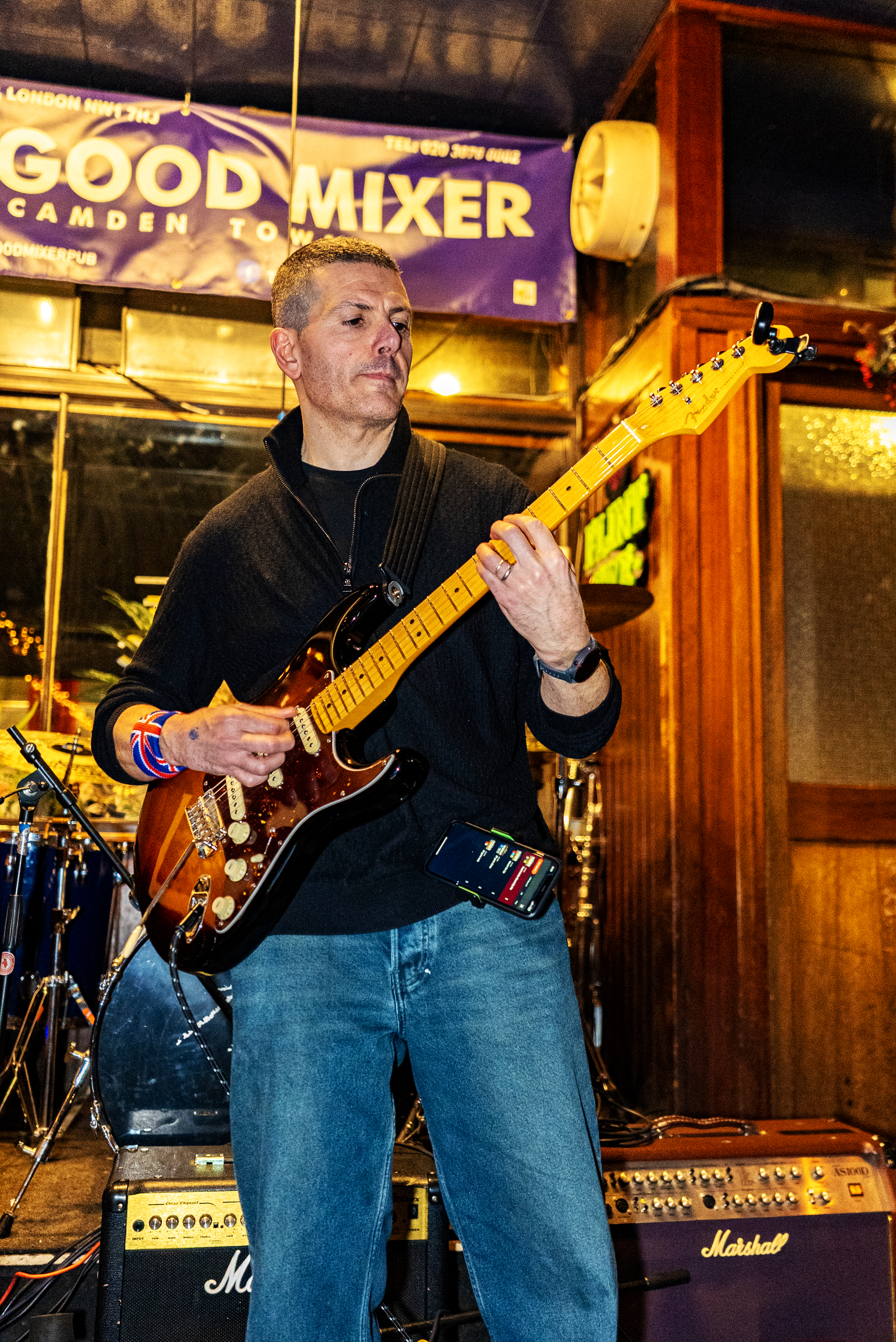 Musicians rehearsing in a London studio